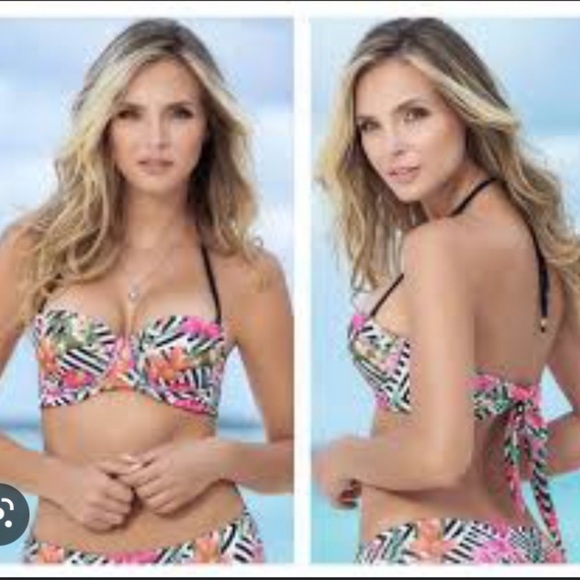 MAPALE Perfect Fit Molded Top in Geo Blossom Print NWT - Picture 2 of 7